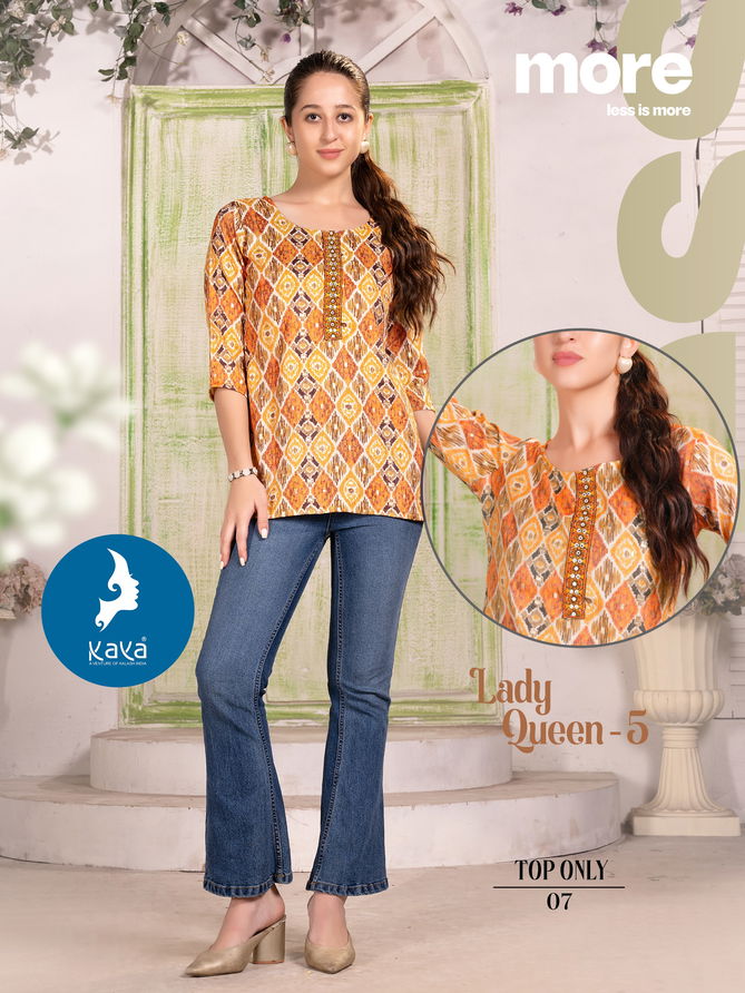 Lady Queen 5 By Kaya Capsule Printed Ladies Top Wholesale Price In Surat